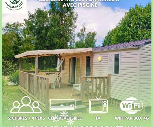 Mobilhomes Cozy 2 ou 3 chambres en bordure d'étang Camping 3 étoiles
