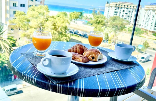 Modern Tangier centre elegance with Seaview - Steps to Beach, train, attractions