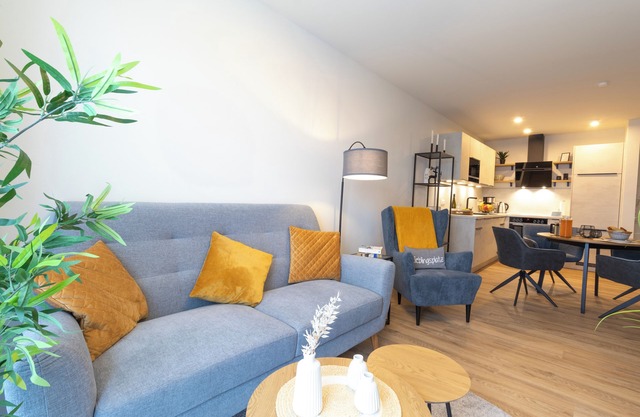 Moderne Ferienwohnung mit Balkon und Sauna in Strandnähe