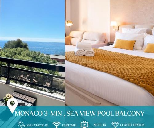 MONACO Border LUXURY SUITE - SEA VIEW - POOL