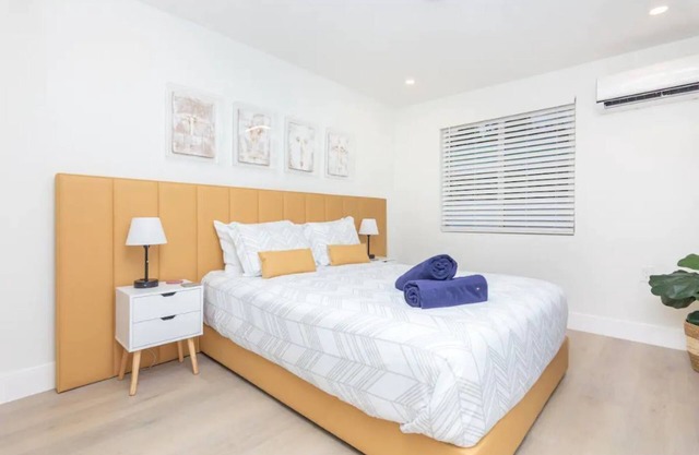 One bedroom apartment with outdoor lounging space.