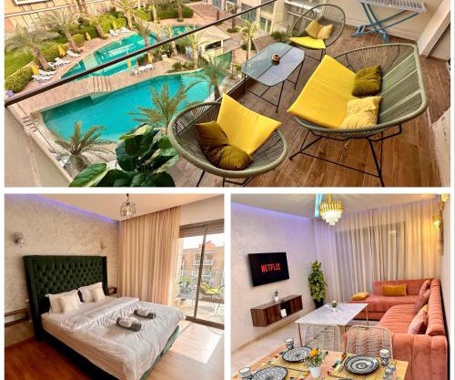 PEARL GARDEN Luxueux Studio Chic Piscine Terrasse Netflix IPTV Parking