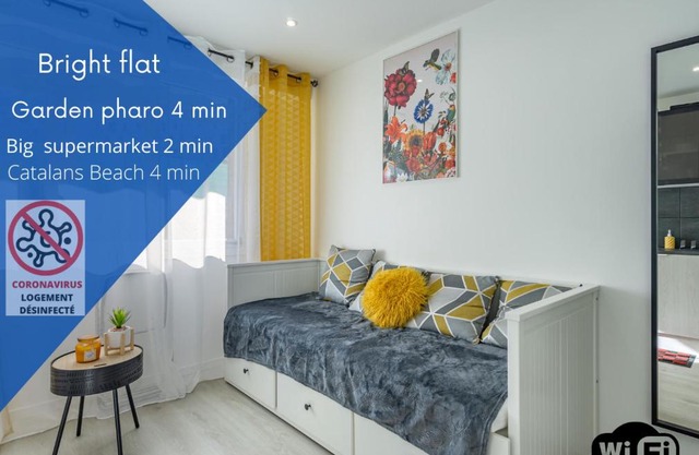 Plage Catalans:Studio entre la mer & le Parc Pharo
