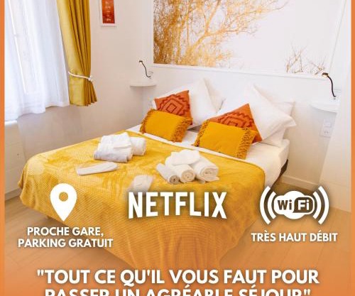 Promenade d'Automne - Netflix & Wifi - Climatisation- Parking Gratuit - check-in 24H24 - Emplacement Vélos - GoodMarning