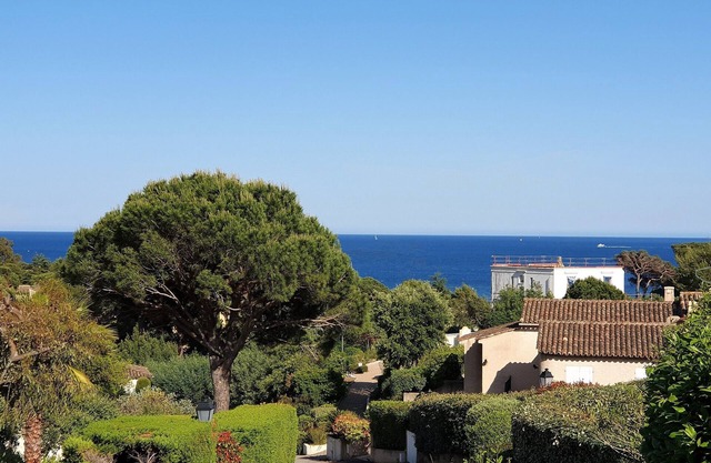 Quiet garden-level apartment with sea view