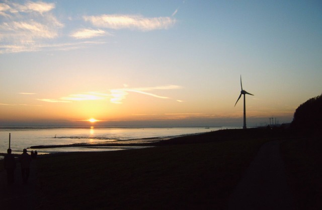 Recreation in a cottage on the dike in Emden (North Sea, East Frisia)