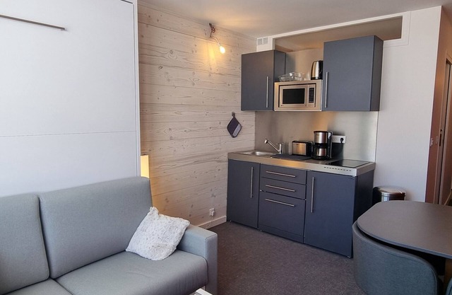 Renovated studio at the foot of the slopes with bunk beds and sofa bed, pets allowed