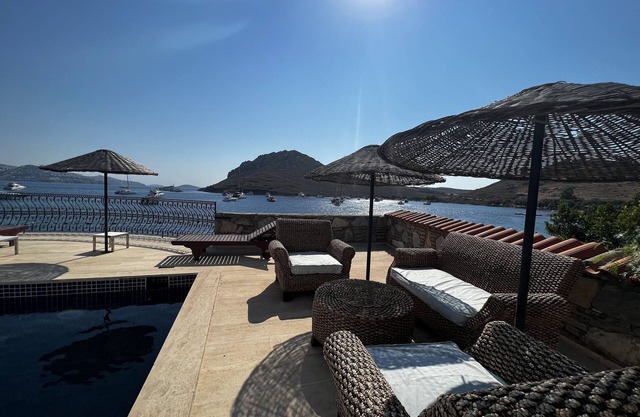 Sea Front Property with private pool and deck in Yalikavak