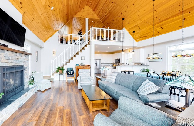 Secluded hilltop home with beautiful Cadillac Mountain view and multiple decks
