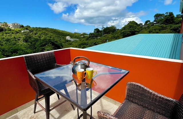 spacious and cozy 1 bedroom with garden views and AC-1 mile from Cruz Bay