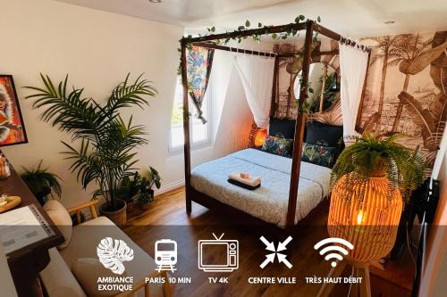 Studio Exotique Hyper-Centre Enghien 12min Paris