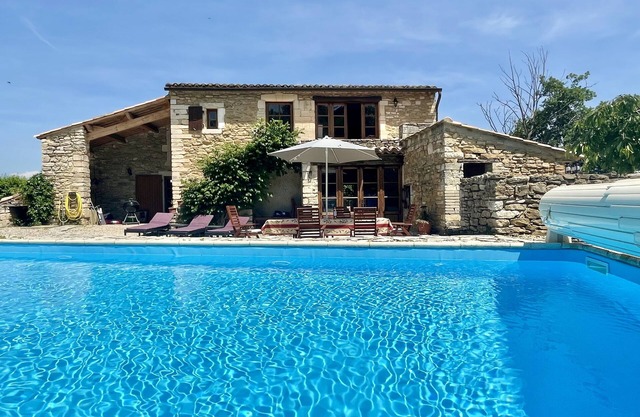 Stunning Provence Hilltop Salazac Farmhouse with views, private pool and air con