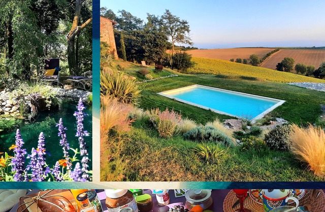 Suite (75 m2), private garden and swimming pool, fitness room. In nature.