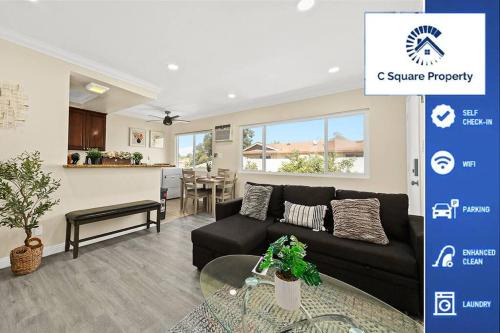 Sunny & Cheerful Near I-10 Queen Beds w Parking!