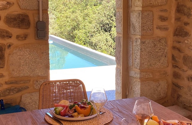 Superb Cevennes farmhouse overlooking the Beaume river
