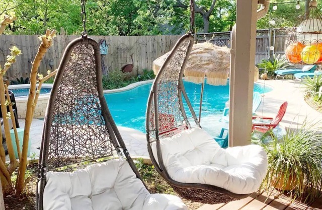 The Cozy Boho Oasis Getaway - Pool, Hot Tub, Grille, & Large Deck