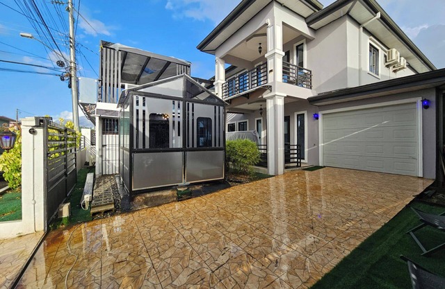 This spacious studio features a fully equipped kitchen, and an inviting small pool