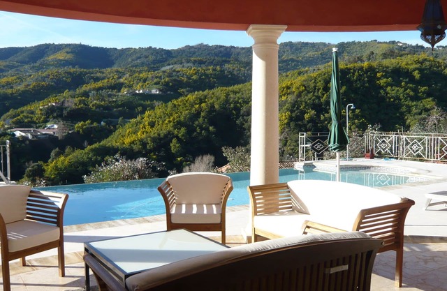 Villa 10 people 10 km from Cannes with swimming pool. Unobstructed view to the sea