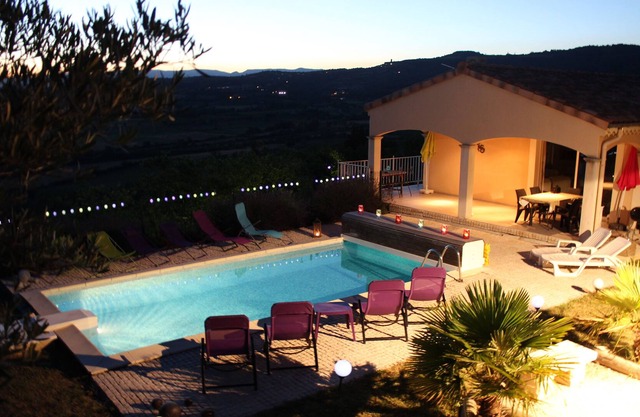 Villa with private pool, View, Fitness, pétanque, Loggia, Barbecue
