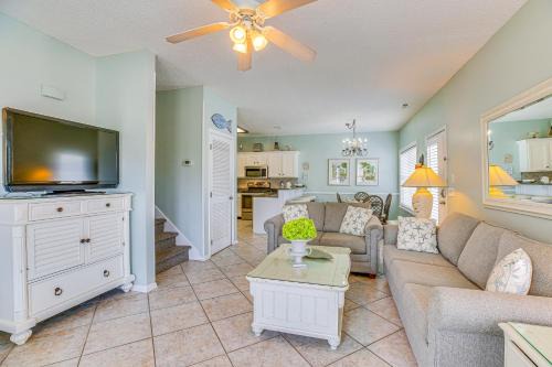 Walk to Cherry Grove Beach Water-View Haven!