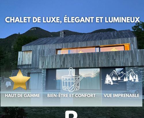 Guillestre Villa | Élégant chalet contemporain - sauna - piscine -10p