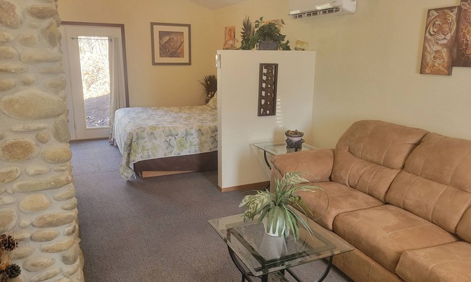 Pigeon Forge Cabin | 1 Bedroom Romantic Safari Hideaway - Pet Friendly - Minutes from Everything