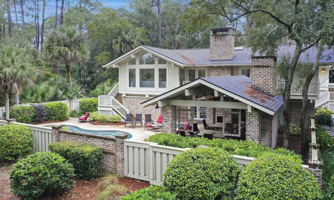 Sea Pines House | 12 Royal Tern - 2nd Row (70 yard walk) to the Ocean and Large Private Pool