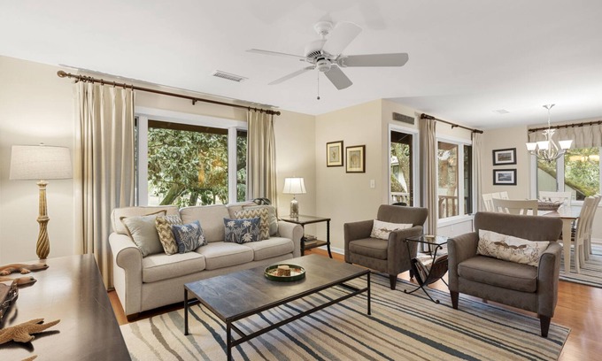 West Beach Village Condo | 1328 Fairway Oaks: 4BR with Golf Views, Close to Beach, Beach Gear/Bike Credit