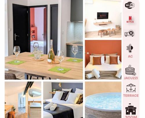 Carcassonne Apartment | 151 - Terrasse & Jacuzzi, Rue Trivalle, Pied de la cité de Carcassonne - Climatisation, Netflix, Fibre