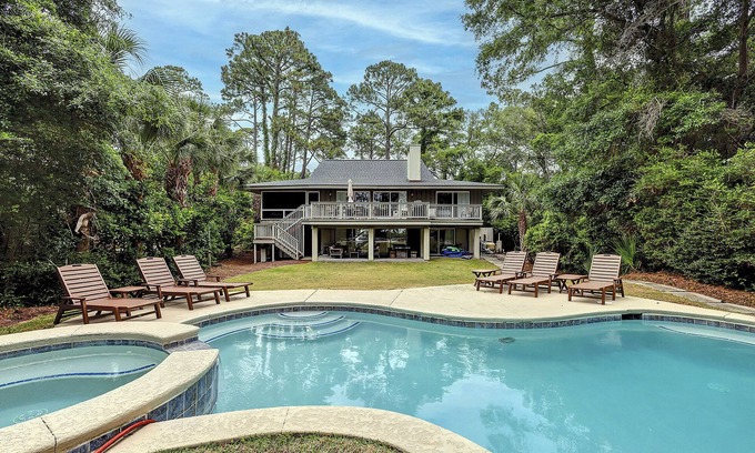 Sea Pines House | 16 Painted Bunting - Oceanfront Home with Private Pool & Spa.