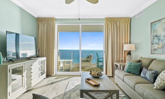 Long Beach Condo | 1603 West Corner. 2 Gulf Front Masters! Clean, large Sunset Balcony, Amazing!