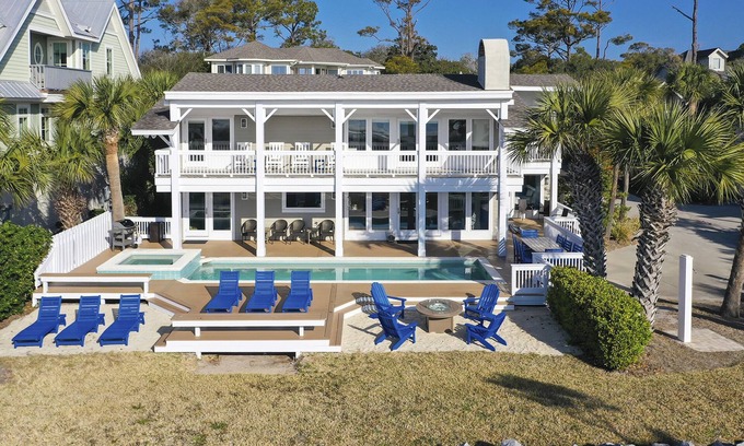 North Forest Beach House | 17 Dune Ln-The Cottage-Oceanfront, Super Cute! Fire Pit, HEATED POOL & SPA