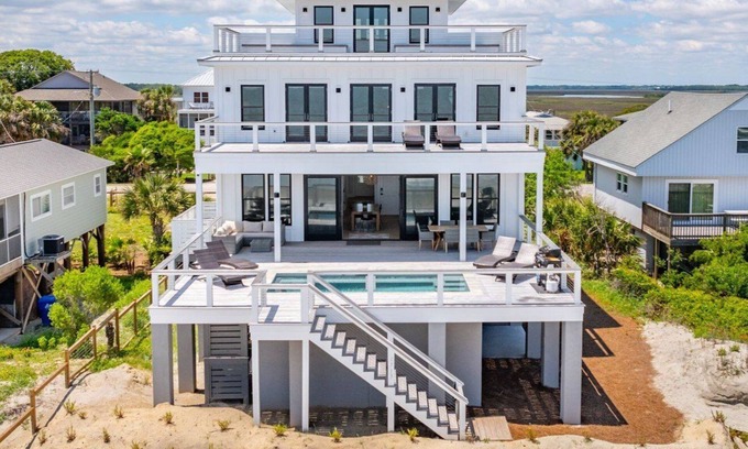 Folly Beach House | 1713 East Ashley! Luxurious Home, Private Oceanfront Pool