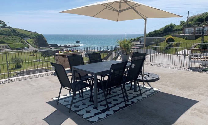 Millendreath Villa | 2 bed Villa, Large terrace with breath taking views only 3 minutes to the beach!