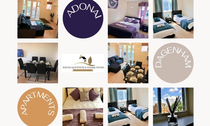 Alibon Apartment | 2 Bedroom Apartment at Dagenham , Adonai Serviced Accommodation, Free WiFi and Parking