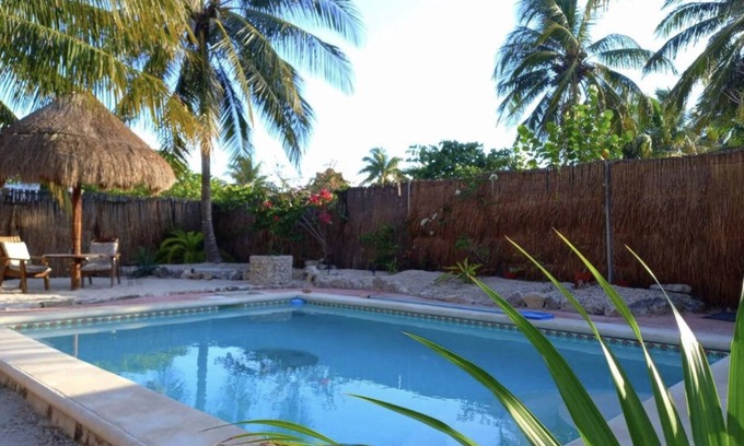 Chuburna Puerto House | 2 Bedroom Beach House Nice Big Pool - Fully Fenced Private Property-Lush Gardens