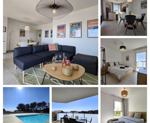 Vallauris Apartment | 2 bedrooms apartment Sea View Pool WiFi Parking CLIM