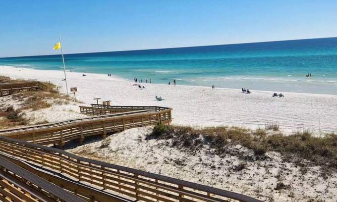 Miramar Beach House | 2 min 2 Private Beach* House with Pool & Golf Cart