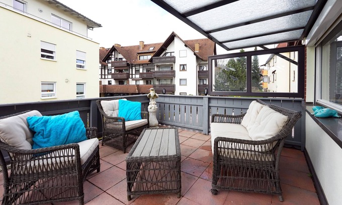 Bad Duerrheim Apartment | 2-room apartment in prime city center location with terrace & DreiWelten-Card