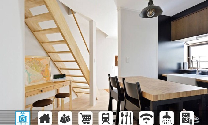 Tennoji House | 2-storey Vacation House Tennoji 168 in city Best for 2 ~ 6 ppl (max8) NoSmoking