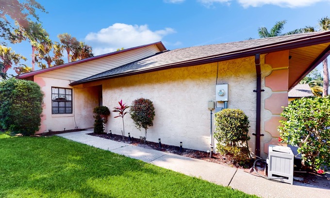 Port Orange House | 2-story home with outdoor pool, alfresco dining, grill, & beach chairs