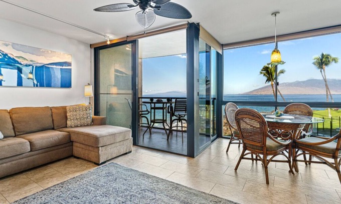 Kihei Condo | 203 - Gorgeous Remodeled Oceanfront unit with A/C!