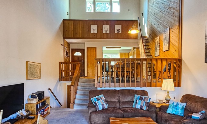 Lakeshore Condo | 2BR Huntington Lake condo with stunning views, WiFi, 2 decks, private W/D