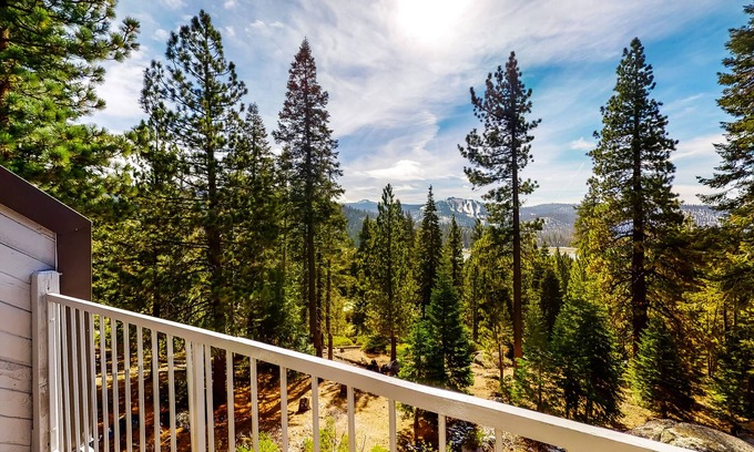 Lakeshore Condo | 2BR Huntington Lake condo with mountain views, WiFi, 2 decks, private W/D