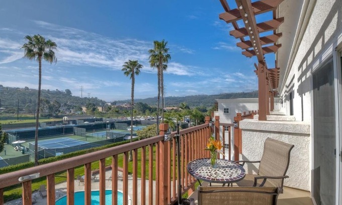 Carlsbad Apartment | 2BR Private Balcony Overlooking Pool, Gated Parking, Walk to Resort