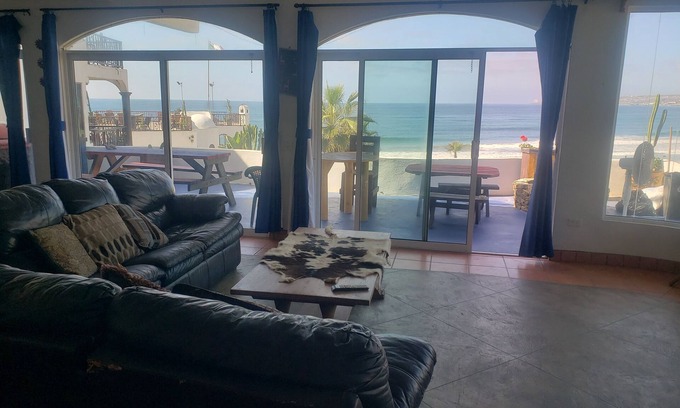 Primo Tapia Condo | 3 bedroom oceanfront villa - large terrace, pool, jacuzzi, fire pit, bbq & beach