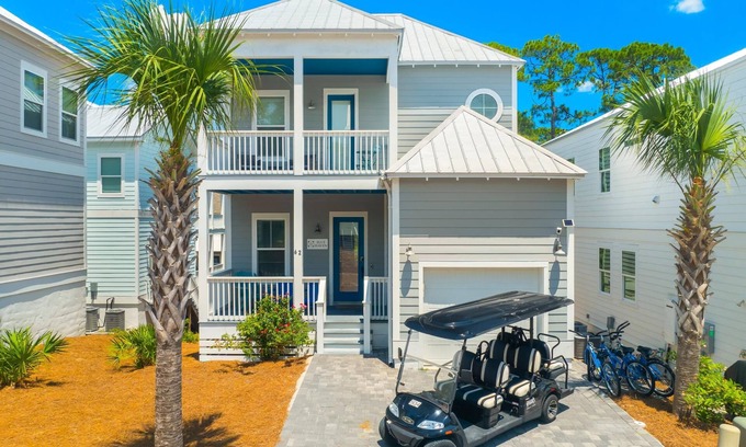 Dune Allen Beach House | 30A Pet Friendly - Shared Pool, Golf Cart, 4 Bikes, Free Golf, Dune Allen Beach