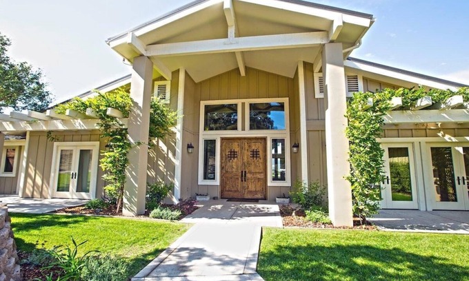 Solvang House | 31 Day Gated Solvang Custom Craftsman Home w/Pickleball, Pool, Spa & Bocce Ball