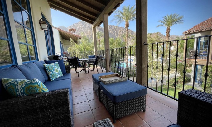 La Quinta Condo | 3BR Pool adjacent. Mountain view. Flexcation friendly. Elevated. #259882