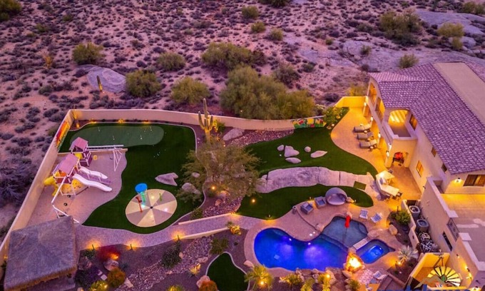 Pinnacle Peak Villa | 3Million$ Mind BlowingEstate +PuttingGreen+SportsCourt+SplashPad+Playset+Pool+Spa